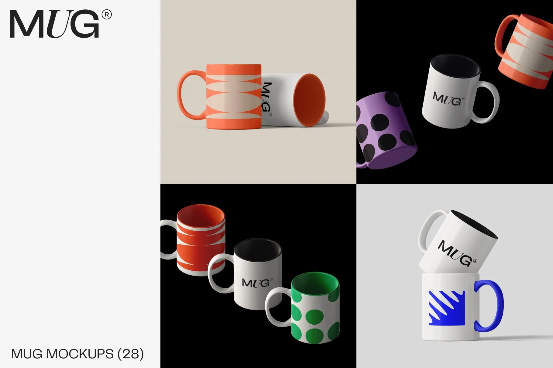 Mug mockups creator 28款极简时尚文创马克杯礼品杯子设计贴图ps样机素材展示效果图