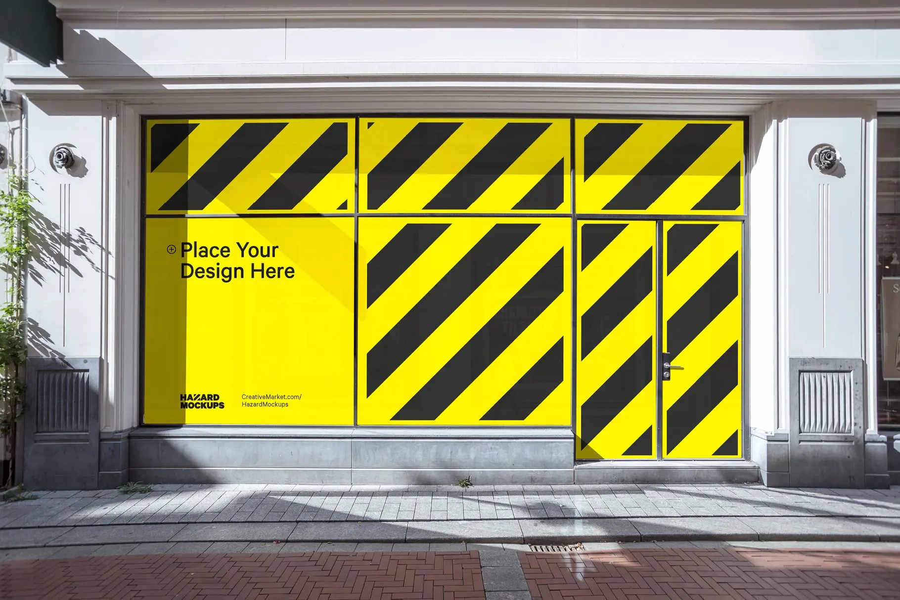 City Retail Shop Facade Mockup  沿街零售专卖店铺橱窗玻璃广告设计贴图ps样机素材场景展示效果