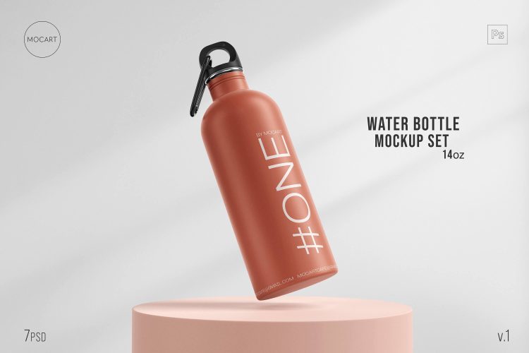 Stainless Stee Water Bottle Mockup  7款户外骑行随行杯运动水壶保温杯文创礼品ps样机素材展示效果图