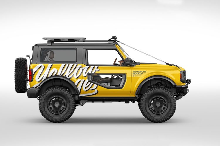 Off-Road SUV Mockup Pack-2 福特Bronco户外suv越野车汽车改色图案贴图ps样机素材展示模板