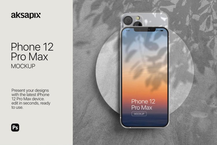 iPhone 12 Pro Max Mockup 10款iPhone 12手机ui界面app设计贴图ps样机素材场景展示效果模板