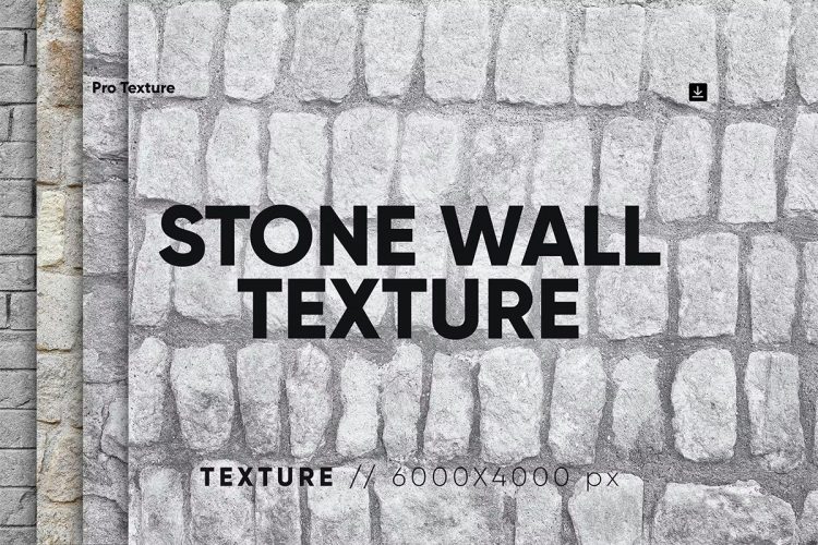 20 Stone Wall Texture HQ  复古陈旧灰色石墙石砖岩石质地纹理背景叠加20张图片设计素材