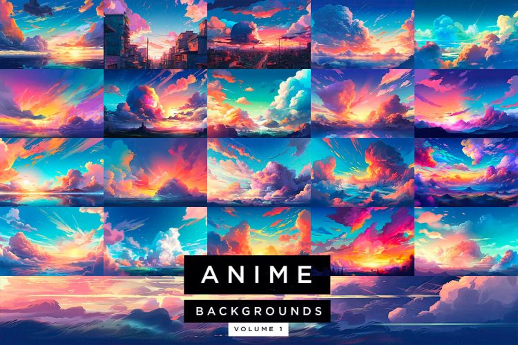 Anime Backgrounds Pack – Volume 1  卡通朝霞火烧云动漫游戏壁纸背景21张图片设计素材