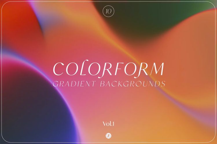 Colorform – Vibrant Fluid Gradient Backgrounds 2 in 1 波浪柔和液体流体彩虹色渐变背景图片设计素材20张