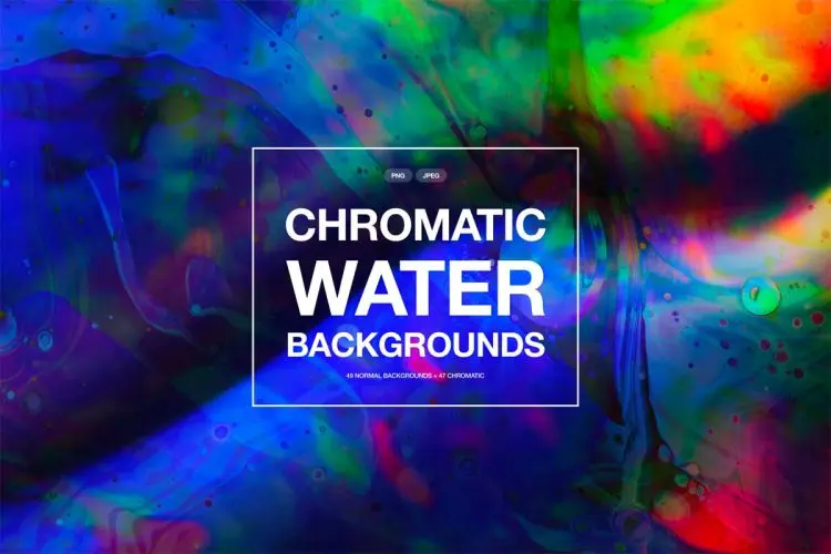 Abstract Chromatic Aberration Backgrounds  47款高清抽象艺术水彩液体气泡水珠彩虹渐变海报背景底纹图片素材