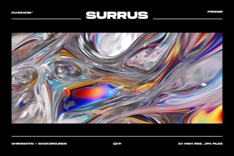 Flyerwrk – Surrus  32款潮流迷幻视觉冲击力3D液体流体抽象艺术海报背景图片设计素材