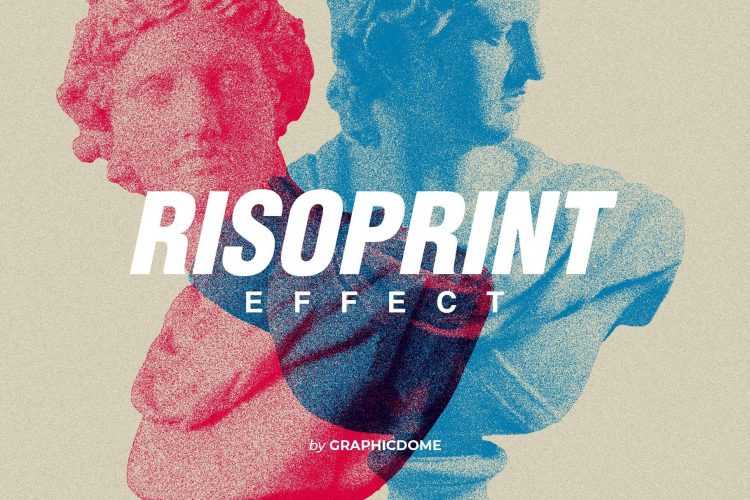 Risograph – Risoprint Effect  复古水墨丝网印半调伙伴印刷Riso效果照片修图PS特效样机模板素材