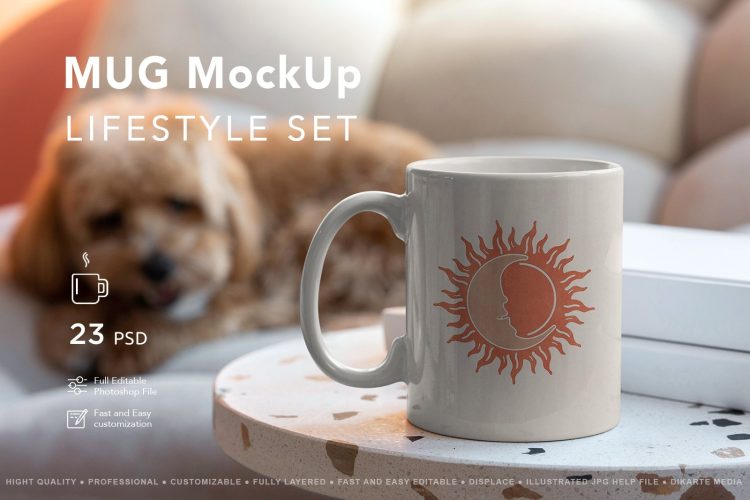 Mug MockUp Lifestyle Set  11款杯子马克杯水杯咖啡杯茶杯logo印花容器包装图案设计贴图ps样机素材