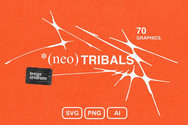 *(Neo) Tribals Graphics Pack 70款潮流街头抽象艺术部落荆棘图腾手绘插图插画png免抠图片素材