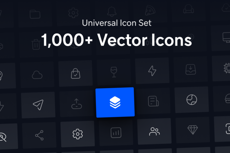 Universal Icon Set 1,000+ Icons  1000+专业网站APP用户界面设计图标Icons设计矢量素材包