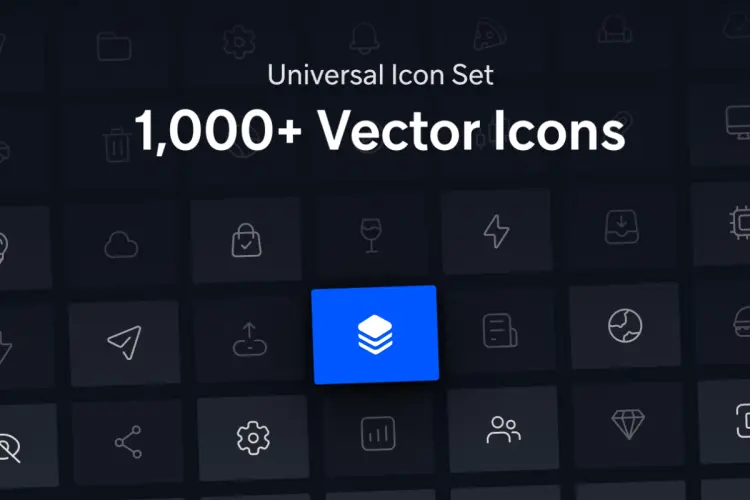 Universal Icon Set 1,000+ Icons  1000+专业网站APP用户界面设计图标Icons设计矢量素材包