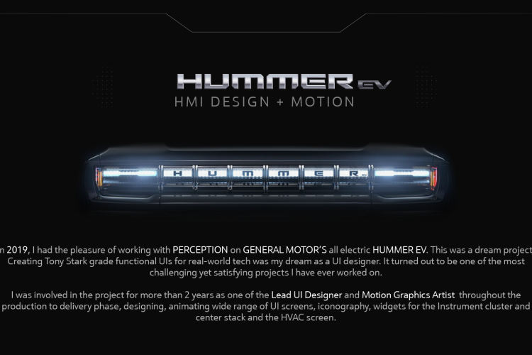HUMMER EV HMI DESIGN + MOTION 悍马EV人机界面设计