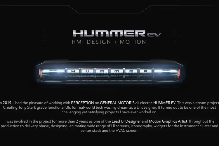 HUMMER EV HMI DESIGN + MOTION 悍马EV人机界面设计