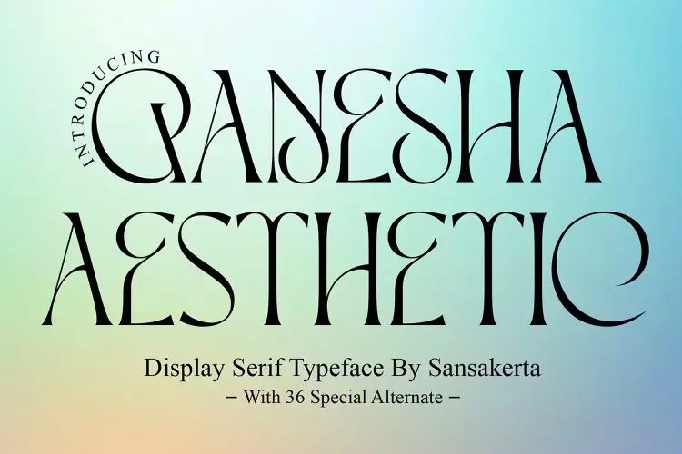 Ganesha Aesthetic  Ganesha经典复古优雅酸性潮流广告海报封面标题装饰英文字体包