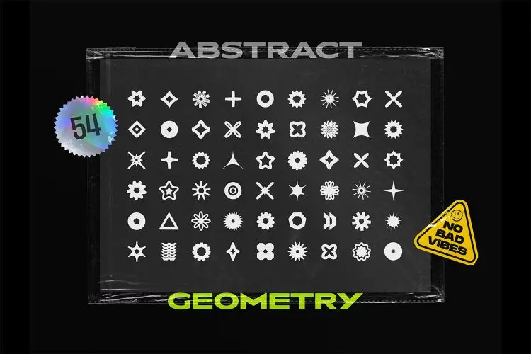 Abstract Geometry Elements  54款潮流复古Y2K抽象艺术几何图形logo标识图标ai设计素材源文件