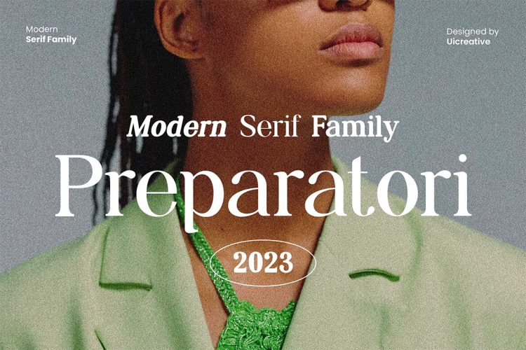 Preparatori Modern Serif Family Font  9款Preparatori现代时尚品牌标识请柬封面标题衬线英文字体家族