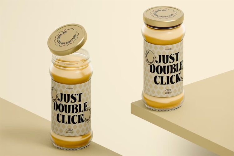 Jar Mockup 瓶装蜂蜜产品包装搅拌棒样机素材展示模板