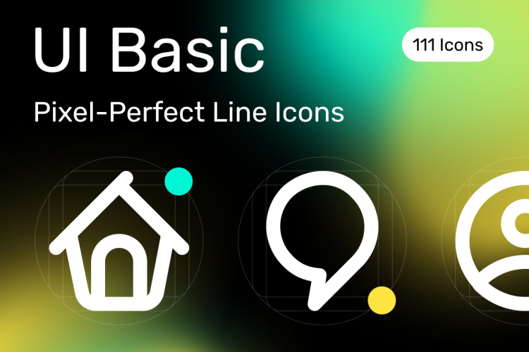 UI Basic V1.0 — Pixel-Perfect Line Icons  111款时尚app网站web界面设计矢量线稿图标icons设计素材