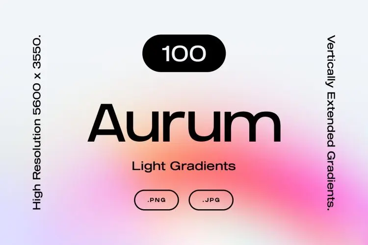 100 Aurum Light Gradients Collection  110款潮流迷幻时尚弥散光模糊彩虹渐变背景底纹高清图片设计素材
