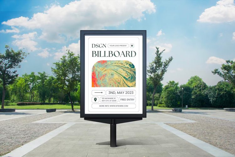 Billboard Mockup 户外门店招牌广告导视牌模型营销展示设计贴图ps展览展示样机素材模板