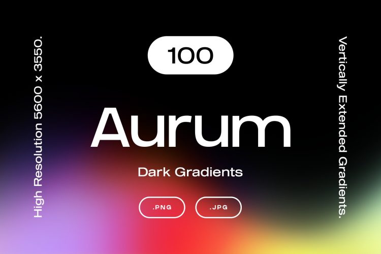 100 Aurum Dark Gradients Collection  110款潮流迷幻时尚弥散光模糊彩虹渐变背景底纹高清图片设计素材