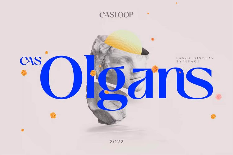 Cas Olgans Display 潮流复古时尚潮牌标识文创海报封面标题衬线英文字体包