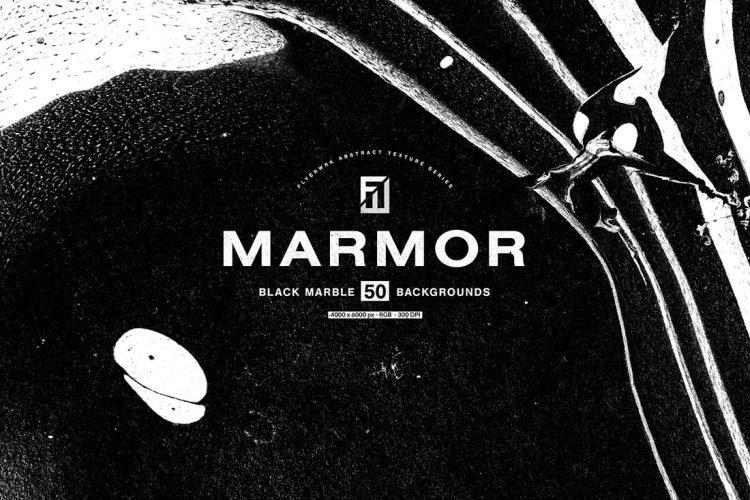 Marmor – 50 Abstract Marble textures  50款黑白抽象大理石水墨液体颜料流体艺术海报背景高清图片素材