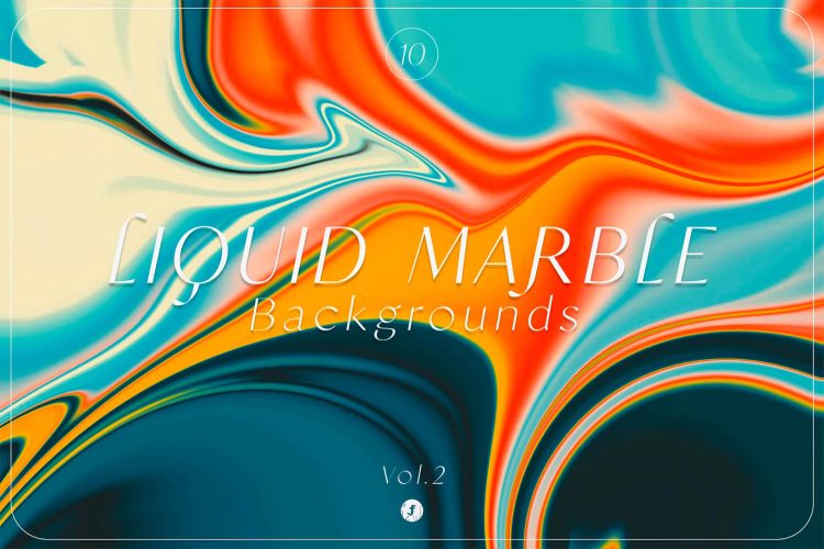 Liquid Marble Gradient Backgrounds 2 炫彩渐变流体抽象艺术装饰颜料背景图片国外设计素材10款