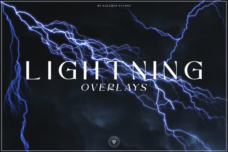 Lightning Overlays  20幅闪电雷电雷暴照片背景叠加png免抠图片国外设计素材