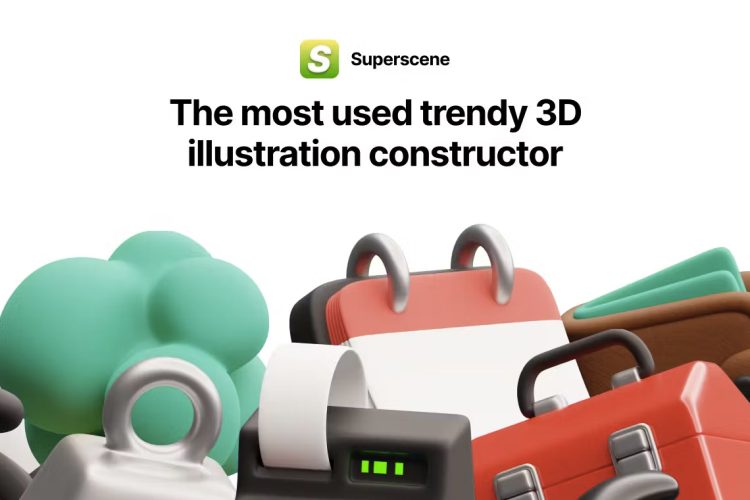 Superscene 6.0 高级卡通趣味3D立体插画表情图标Icons设计素材包