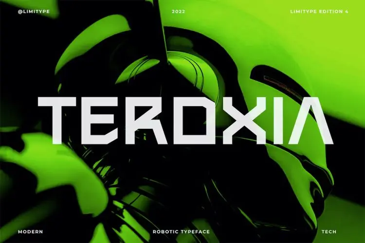 Teroxia Pro – Modern Robotic Font 未来科幻人工智能电竞游戏机能海报标题极简英文字体