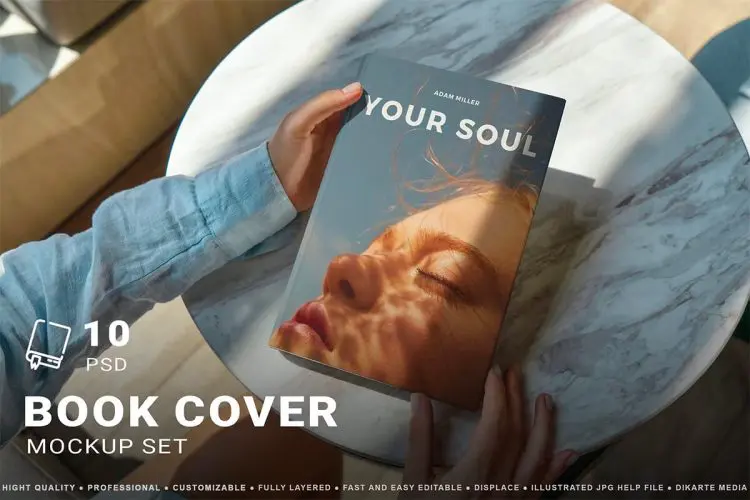 Book HardCover Mockups vol 3  10款手持精装硬面书籍手册封面设计作品贴图ps样机素材展示效果图