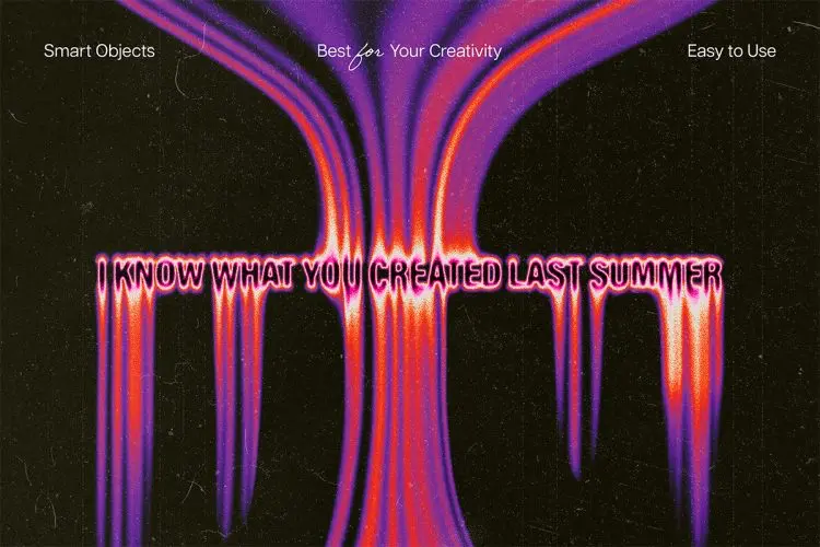 Creepy Melting Text Effect 未来炫酷酸性流体融化LOGO标题字体设计PS特效样机模板素材