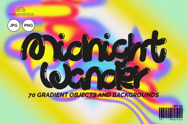 90s Midnight Rave Gradients  90年代抽象艺术狂野迷幻故障风扭曲渐变背景底纹webp免抠图片素材