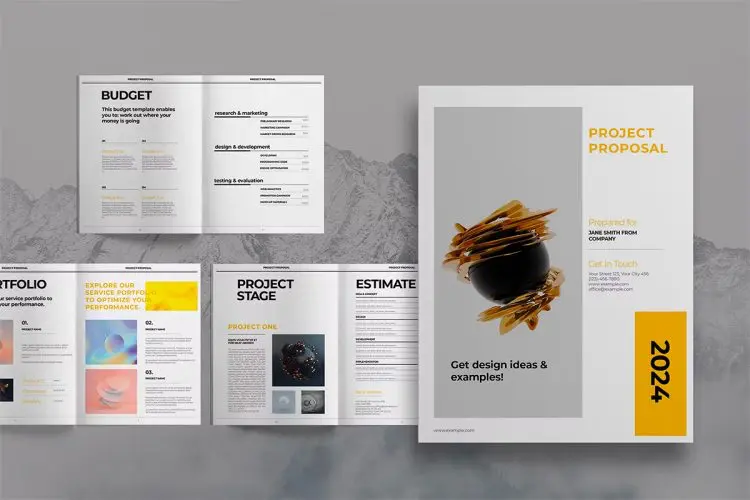 Yellow Campaign Marketing Proposal 时尚杂志宣传册营销提案图文排版布局版式设计id模板