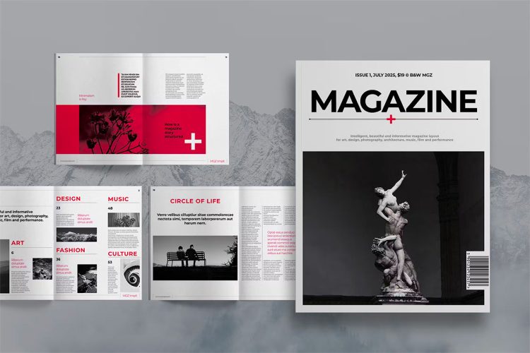 Lifestyle Magazine Template  24P时尚简约生活摄影艺术杂志图文布局排版版式设计id模板