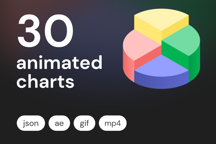 Animated Charts  3D立体动态饼图柱状图数据图表模型展示Ae素材下载