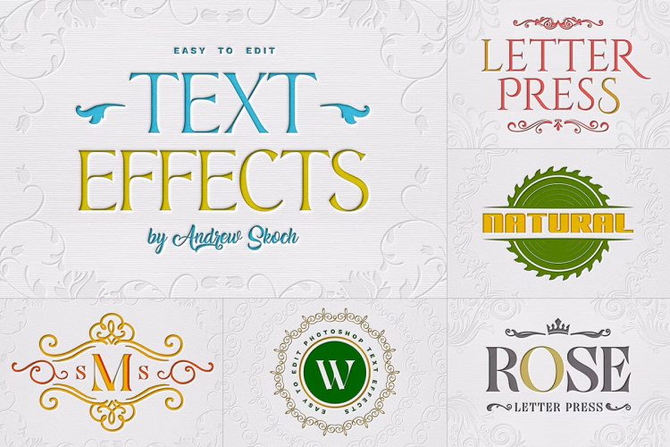 Letter Press Text & Logo Effect  6款凸版浮雕印刷商标logo标识文本字母ps特效样机素材模板