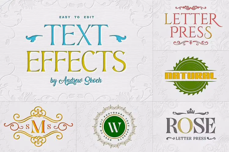 Letter Press Text & Logo Effect  6款凸版浮雕印刷商标logo标识文本字母ps特效样机素材模板