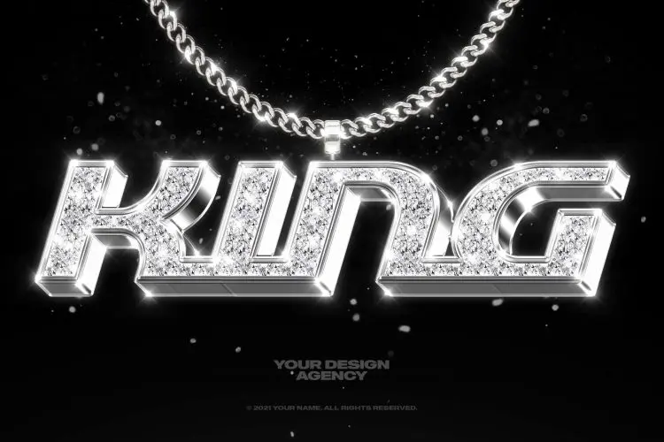 Bling Bling Text and Logo Effect Vol.4 奢华铂金闪亮钻石立体文字特效PSD模板