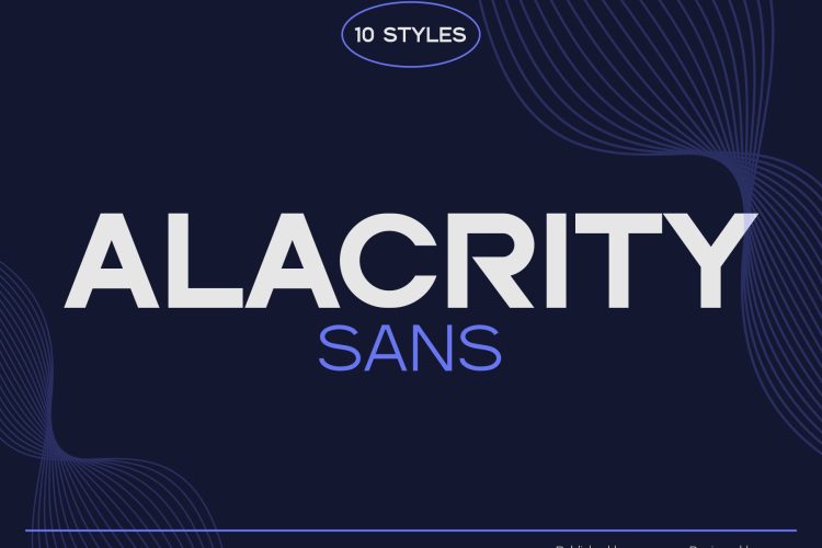 Alacrity Sans Fonts Family  10款现代简约品牌logo广告海报杂志封面标题无衬线英文字体家族