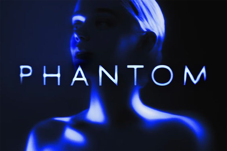 Phantom Photo Effect 蓝色科幻未来幻影复古颗粒模糊失真肖像照片图像ps样机特效模版