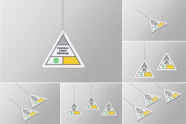 Triangle Label Tag PSD Mockups  6款三角形商品标签卡片模型展示设计贴图ps样机素材模板