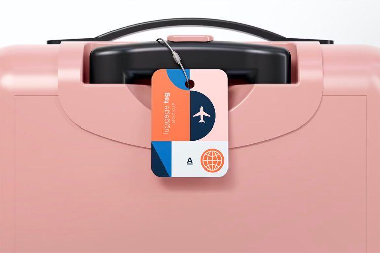 Luggage Tag Mockup 行李箱托运标签牌凭证模型设计贴图ps卡片样机素材模板