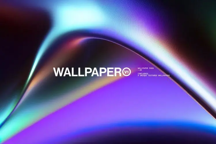Textured Wallpaper Pack 4款高清宽屏未来科幻镭射渐变抽象艺术壁纸科技背景底纹图片素材