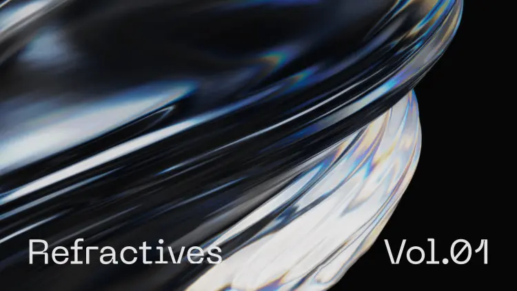 Refractives Vol.01  25款科幻抽象艺术扭曲折射透明玻璃水晶背景底纹webp免抠图片素材