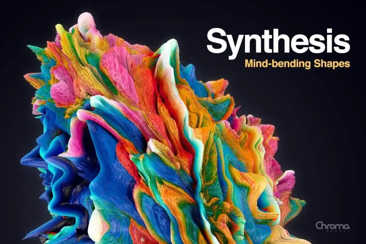 Synthesis Mind-bending Shapes  15款3D抽象艺术混沌爆炸科幻液体创意海报背景webp免抠图片素材