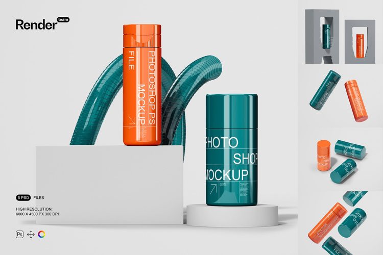 Cosmetic Bottle Mockup Set  7款时尚美妆护肤化妆品喷雾瓶产品包装ps样机素材场景展示效果图