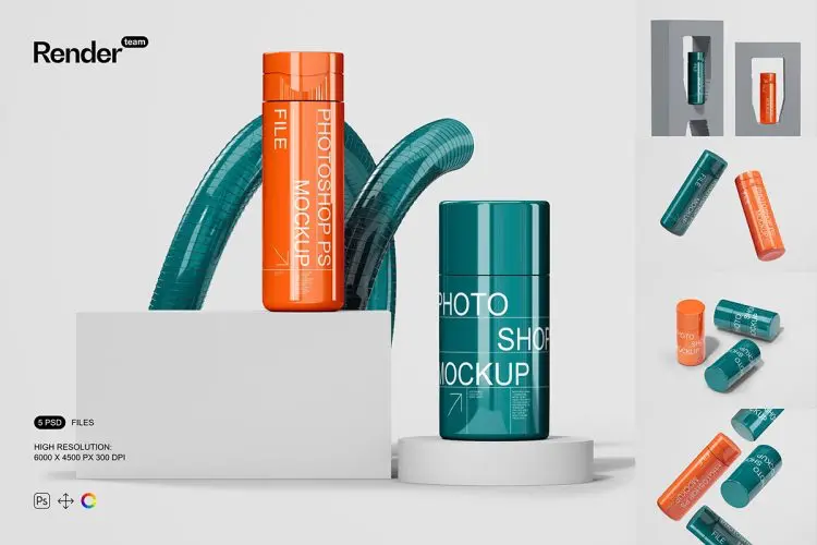 Cosmetic Bottle Mockup Set  7款时尚美妆护肤化妆品喷雾瓶产品包装ps样机素材场景展示效果图