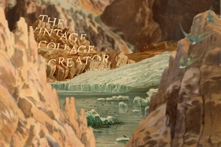 The Vintage Collage Creator Vol.2  95款潮流复古怀旧手绘人物动物插图插画拼贴webp免抠图片设计素材